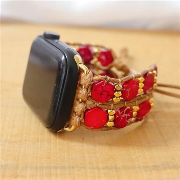 NEW Boho Red Stone Apple Watch Band